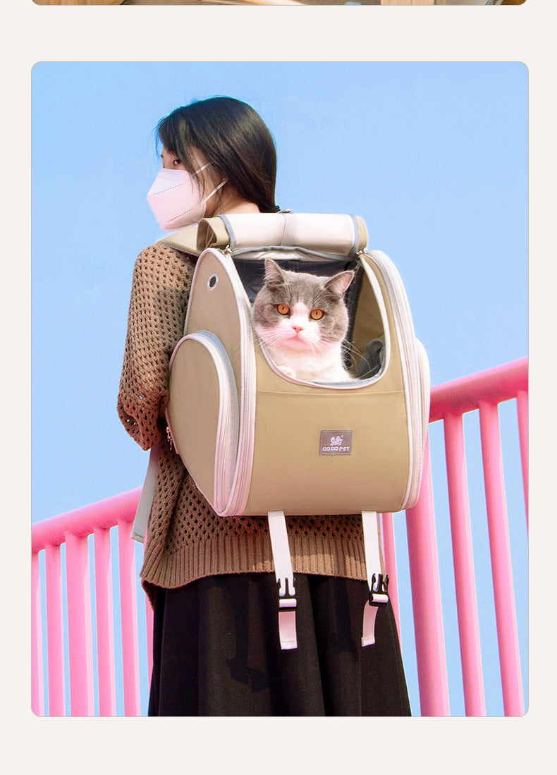 Expandable Pet Travel Backpack - Tent Style for Cats & Dogs