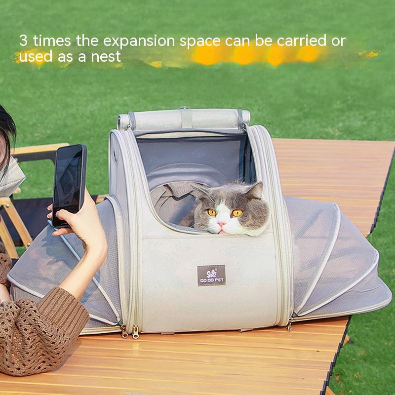 Expandable Pet Travel Backpack - Tent Style for Cats & Dogs