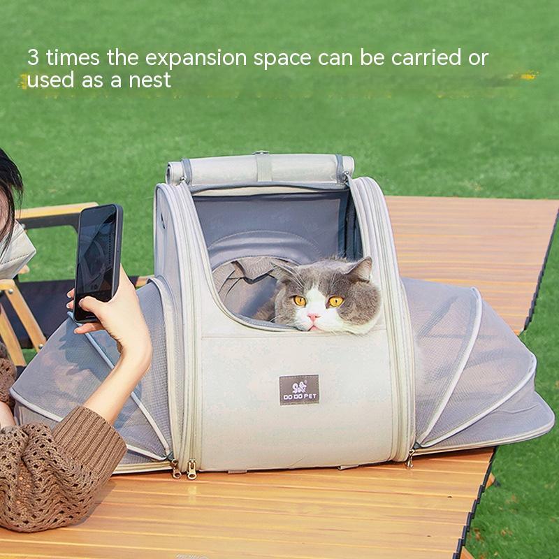 Expandable Pet Travel Backpack - Tent Style for Cats & Dogs